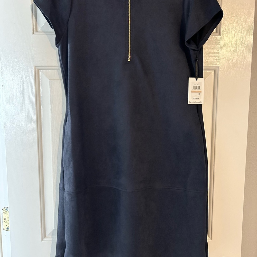 Kensie Dark Blue Mini Dress with Gold Accent
